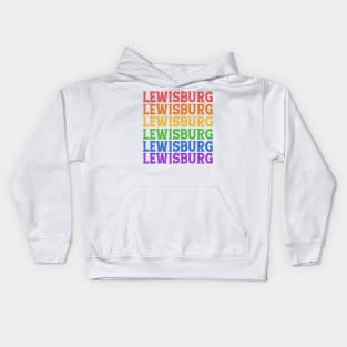 LEWISBURG RAINBOW TYPOGRAPHY Kids Hoodie